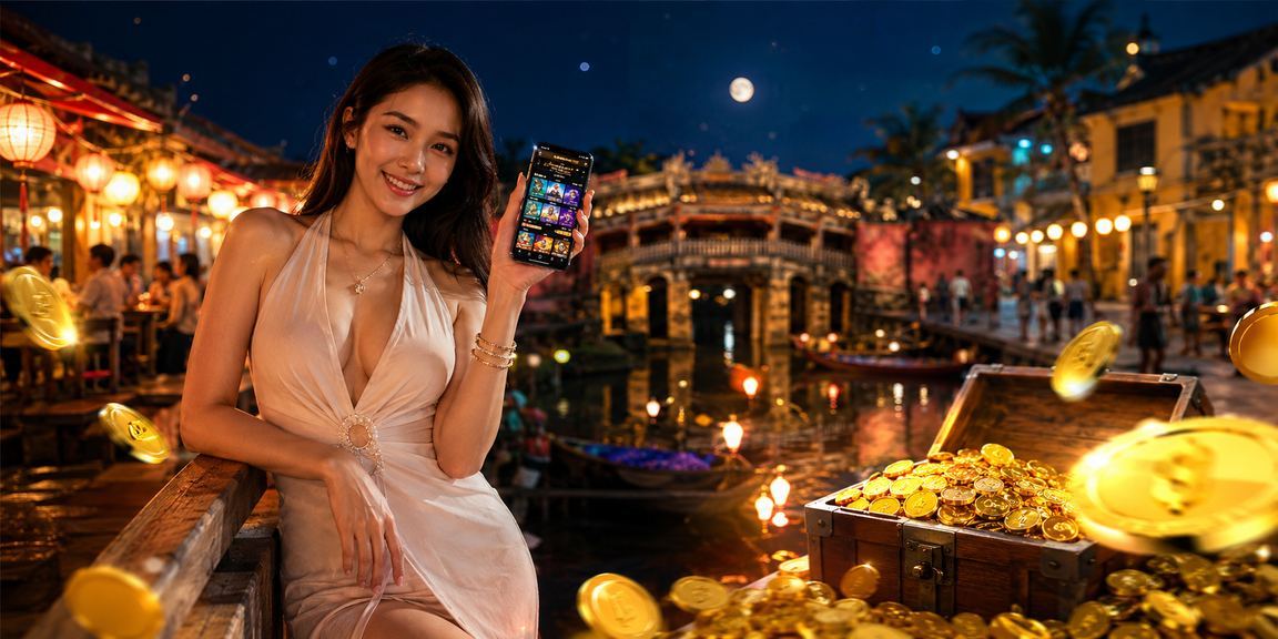 Người chơi xem esports và đặt cược tại chợ đêm Hội An náo nhiệt