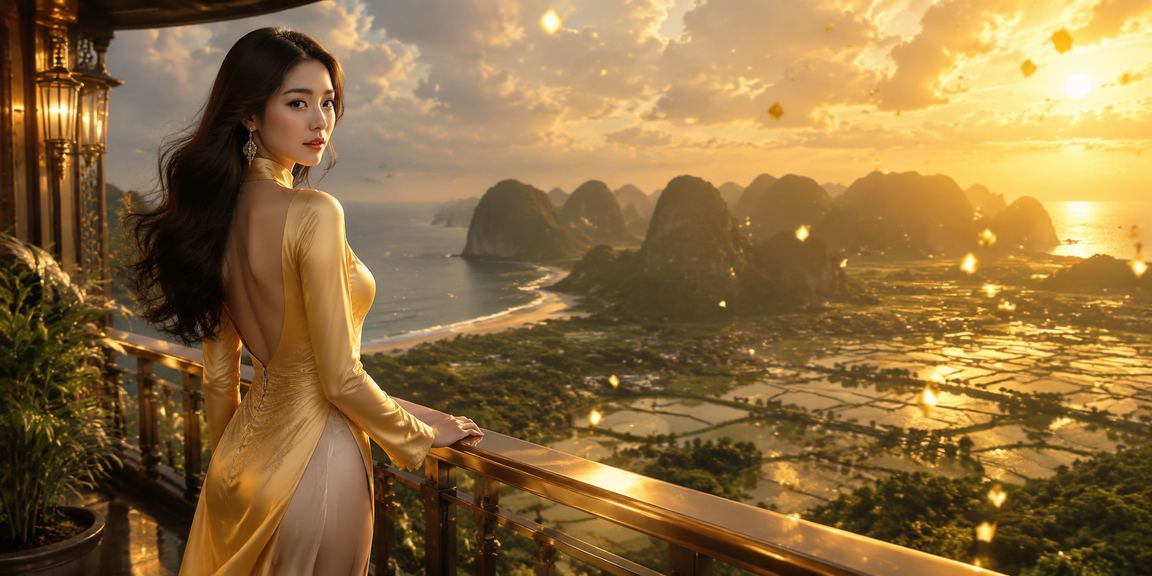 Người dùng Ninh Bình trải nghiệm slot game trên điện thoại với trang phục áo dài